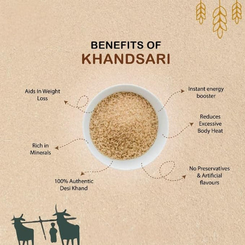 Generic 400 Organic Desi Khand Brown Sugar, Grams, Premium Sugarcane Khandsari, Sulphur-Free