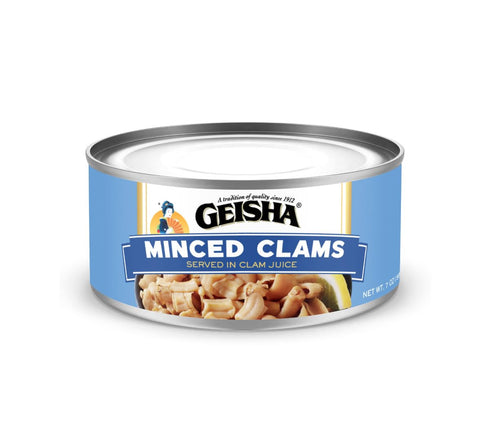GEISHA Minced Clams (Razor Clams) in Clam Juice 7oz (Pack of 12)