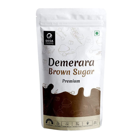 DEGA FARMS Premium Demerara Sugar (Brown Sugar) - 500GM | Made with 100% Pure,