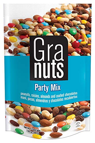Granuts Party Mix Family Pack, Sweet Chocolate-Coated Candies, Soft Raisins, Crunchy Salted Peanuts, 7.05 Oz