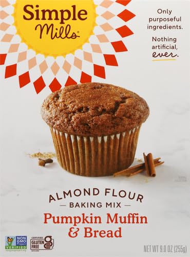9 (Pack 2) Simple Mills Almond Flour Baking Mix, Pumpkin Muffin & Bread Mix - Gluten Free, Plant Based, Paleo Friendly