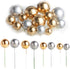 16pcs Ball Shaped Cake Topper Set, Pearl Ball DIY Cake Insert Topper for Party Birthday Baby Shower
