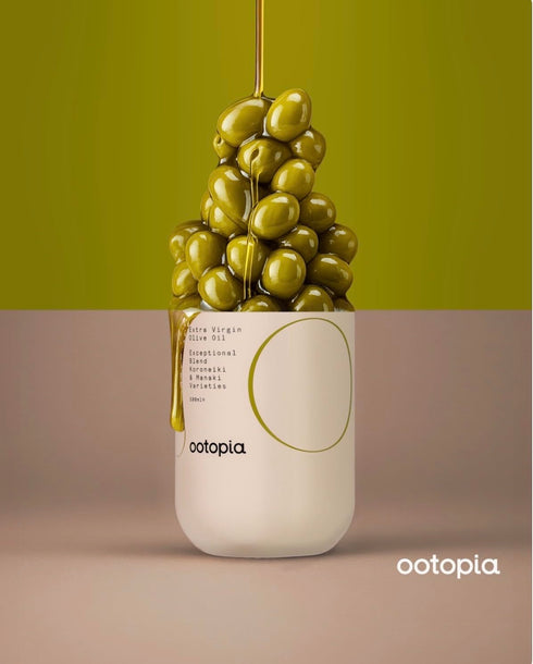 100% (8.45 oz) Ootopia Greek Extra Virgin Olive Oil - Organic Koroneiki and Manaki Oil Blend Made from Pure Early