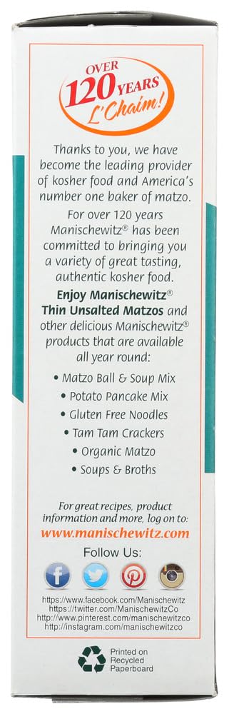 9 (Pack 1) Manischewitz Passover Matzo Thin Unsalted, Ounce, Kosher for Passover