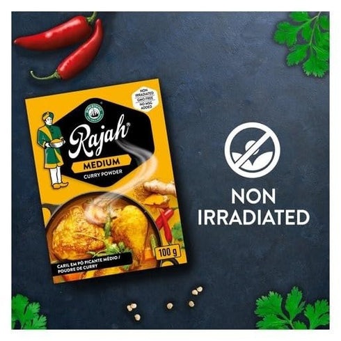 Rajah Medium Curry Powder, 3.53oz, 100g (1 Pack)