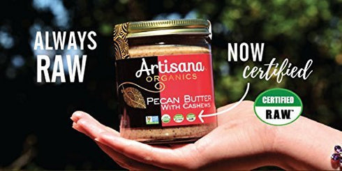 14oz Artisana Organics Raw Pecan Butter with Cashews - No Sugar Added, Just Two Ingredients - Vegan, Paleo, and Keto