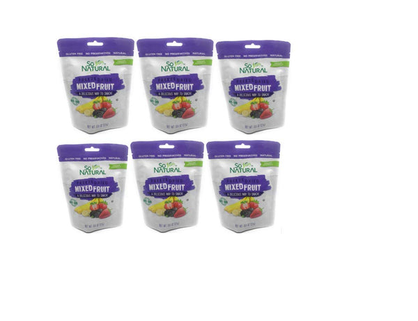 So Natural Freeze Fried Mixed Fruit (Banana, Mulberry, Strawberries) 6 Packs.071 Oz each_AB