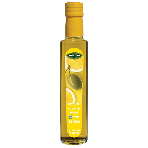 Mantova Lemon Organic Flavored Extra Virgin Olive Oil 8.5 oz (Pack of