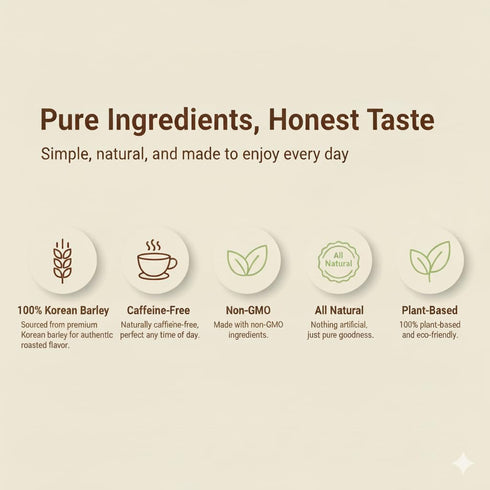 1.5g 50 Damtuh Korean Barley Tea Roasted Boricha Mugicha, Nutty Herbal Tea, Caffeine-Free, x Tea Bags