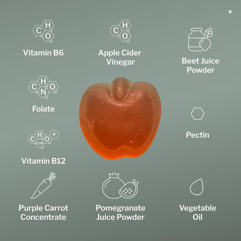 60 Gummies B6 B12-500mg SugarMD Apple Cider Vinegar - Vitamin & Apple Cider Vinegar Supplement from Raw, Unfiltered