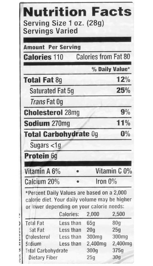 Generic 80 oz, 5 lb Pepper Jack Cheese, No artificial preservatives, colors or flavors, No fillers or extenders, Gluten