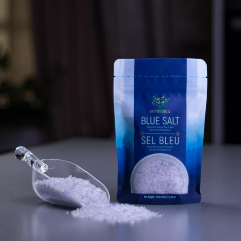 (227g EUPHERBIA Blue Salt, Coarse, Rare Mineral Salt, High Potassium, Lower Sodium, Natural, Unprocessed, Hand