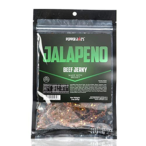 Pepper Joes Jalapeno Beef Jerky Premium Beef Brisket Jerky Cuts Covered with