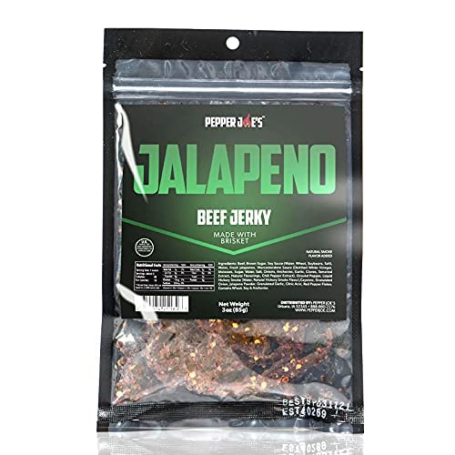 Pepper Joes Jalapeno Beef Jerky Premium Beef Brisket Jerky Cuts Covered with