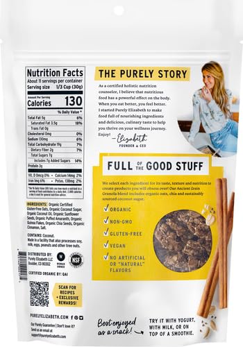 (12oz (Pack 2) Purely Elizabeth, Organic Original, Ancient Grain Granola, Gluten-Free, Non-GMO Bag)