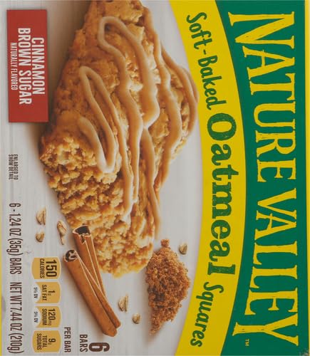 7.44 OZ, 6 (Pack 4) Nature Valley Soft-Baked Oatmeal Squares, Cinnamon Brown Sugar, ct