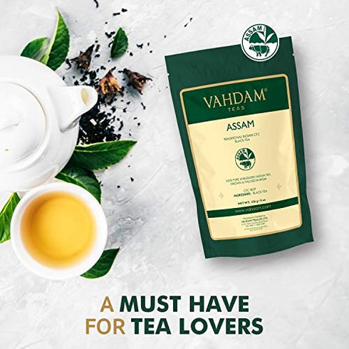 Pack 226g) Vahdam Premium CTC Assam Black & English Breakfast Tea - Strong, Full-Bodied, Bold & Delicious | Perfect