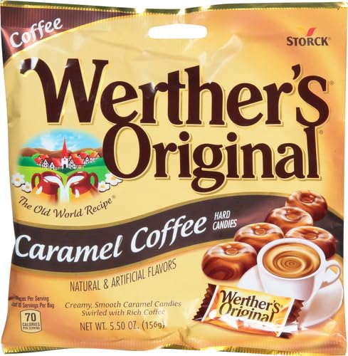 Werther's Original 5.5 oz (Pack 1) Caramel Coffee Hard Candies - Individually Wrapped Hard Candies for Halloween