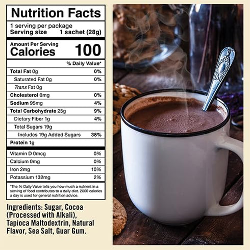 Packets, 1oz (10 Pack) Packets, Castle Kitchen Hot Chocolate Single Serve Mix Rich & Creamy Hot Cocoa, Dairy-Free