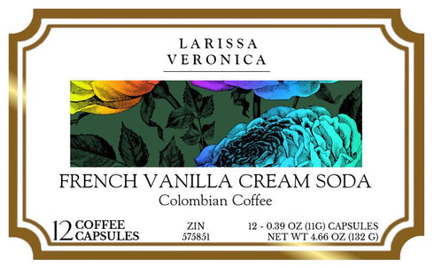Larissa Veronica (12 575851) 3 Pack French Vanilla Cream Soda Colombian Coffee (Single Serve K-Cup Pods) (Gourmet