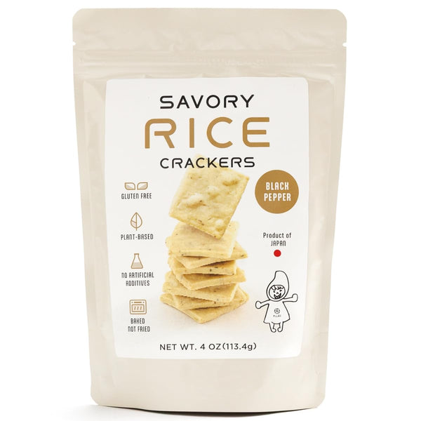 Nogi Savory Rice Crackers Gluten-Free Rice Bran Crackers | Plant-Based, Dairy-Free & Egg-Free
