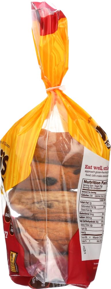 4 (Pack 4) Udis Gluten Free Cinnamon Raisin Bagel Ct