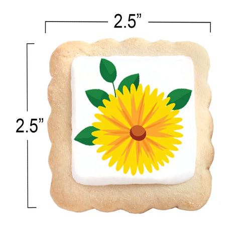 Summer 24 Pack Flower Cookies Sunflower Daisy Party Favors Individually Wrapped Gift basket Decorated Sugar Cookies