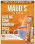 Maud's Pumpkin Spice Latte Instant Coffee Sticks, 16ct
