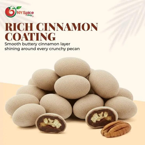 2 NY Spice Shop Cinnamon Butter Pecans Candy - Pound Sweet & Crunchy Cinnamon Butter Snacks - Fun Treats for Festive