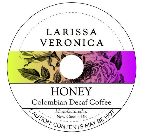 Larissa Veronica Honey Colombian Decaf Coffee (Single Serve K-Cup Pods) (Gourmet, Naturally Flavored, Whole