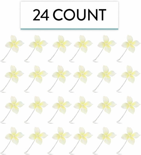 24 Count Global Sugar Art Hydrangea Blossom Sugar Cake Flowers, Pale Blue with Yellow, Wired, by Chef Alan Tetreault