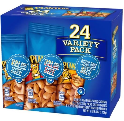 Generic Variety Pack Cashews & Peanuts, 24 pk.