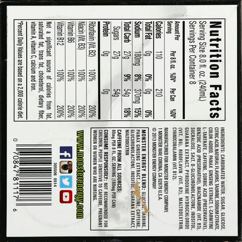 16 oz, 4 Pack Monster Energy, Original, fl