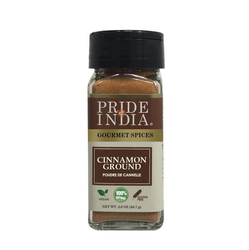 Pride of India Natural Cinnamon Ground - Pure & Fresh Gourmet Spice, 2 oz. Dual Sifter Bottle, Gluten Free