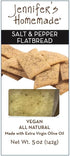 5 OZ JENNIFERS HOMEMADE Salt & Pepper Flatbread, VEGAN All Natural, Made with extra virgin olive oil, Crunchy