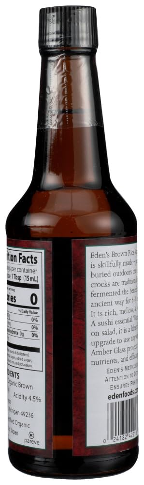 10 oz (296 ml) 3PC Eden Foods, Organic, Brown Rice Vinegar, fl