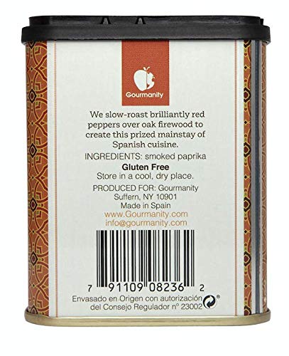 2.5 oz Gourmanity Spanish Sweet Smoked Paprika Powder Tin, Premium Oak Wood Smoked Seasoning for Adding Depth, Flavor