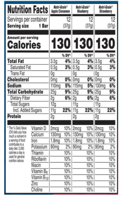 Generic Pack, 1.3 oz, 36 Breakfast Bars, Variety ct
