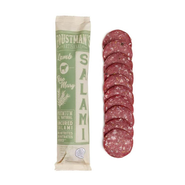 Foustman's Artisanal Salami - Rosemary Lamb, Nitrate-Free, Naturally Cured, Gluten-Free, Dairy-Free, No Pork, 8 Oz