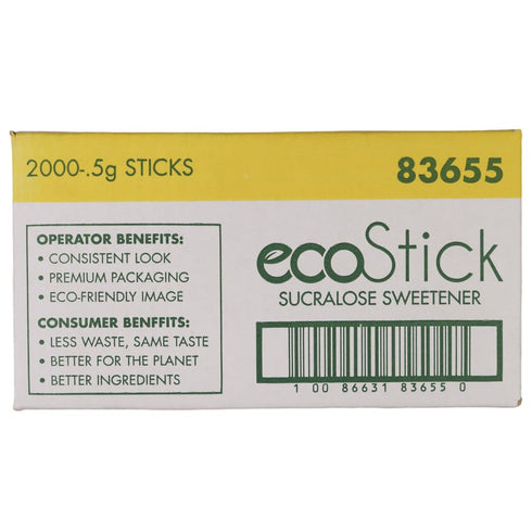 Sugar Foods Packets, .5 2000 Sugar Sweetened Sucralose Yellow Gram -- per case.