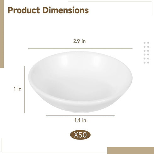 NIMBLOOM 50 2.9 1 PCS Round Ceramic Sauce Bowls, x in Ceramic Dipping Sauce Cups, Small Seasoning Dish Sauces