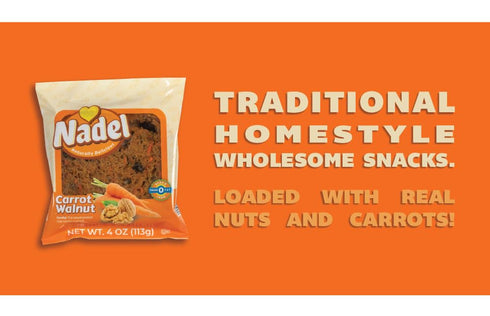 Naturally Delicious 16 Pack, Nadel - CARROT CAKE Slices, Sweet Breads & Cakes Back to School lunch snack, breakfast bar