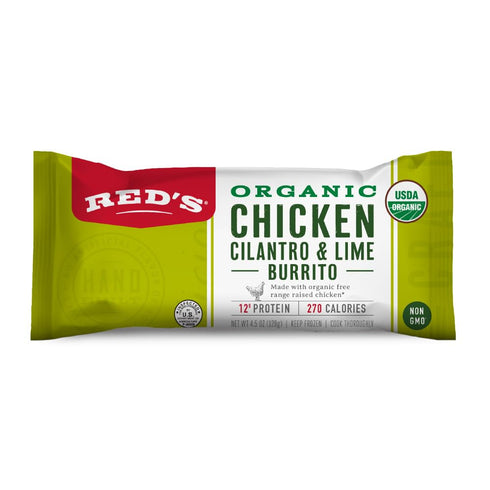 Red's Burrito, Organic Chicken, Cilantro & Lime - 12g Protein, Non-GMO -