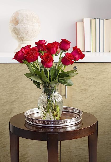 6 KaBloom - Passionate Love - Red Roses with Vase for Special Occasions - Fresh Flowers for Birthday, Valentine's