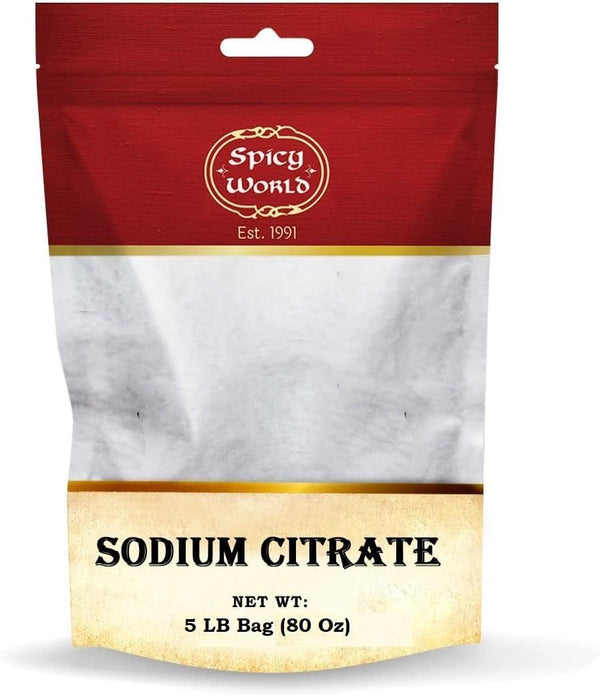 Spicy World Sodium Citrate Powder, 5 Pound Bag, Food Grade, Non-GMO, Emulsifier for Cheese