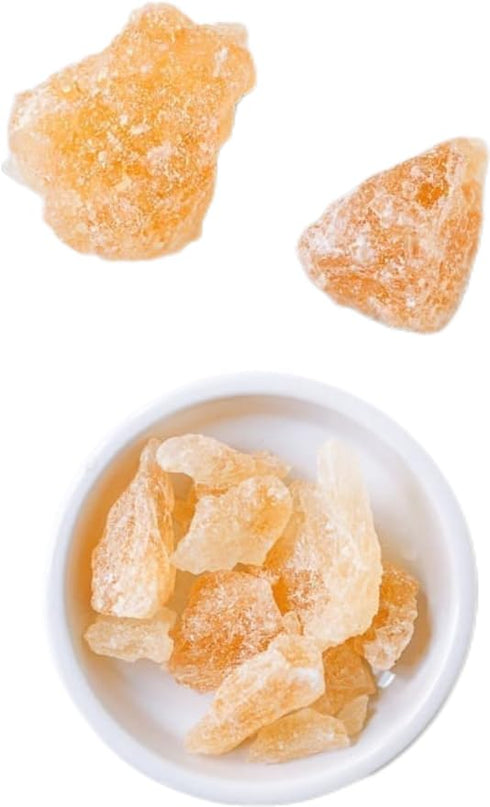 Premium Rock Sugar (, Lung Po Rock Candy, Raw Crystal Sugar, or Yellow Lump Raw Cane Sugar) - Authentic Sweetener