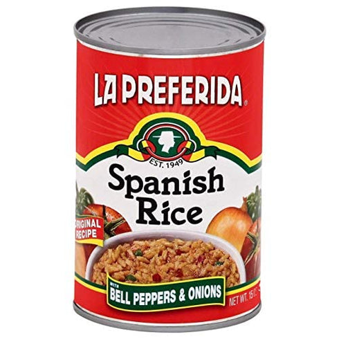 ingredients,15 oz (Pack 6) La Preferida Canned Spanish Rice - Quick & Easy, Robust Sauce of Tomatoes, Bell Pepper
