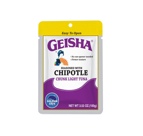 GEISHA Chunk Light Tuna Seasoned with Chipotle Sauce 3.53oz (Pack of 12),