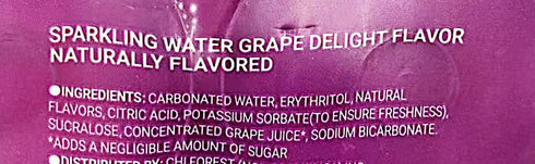 Generic 16 oz, 6 Sparkling Water, Grape Delight Flavor,Naturally Flavor,Zero Calories, fl Cans