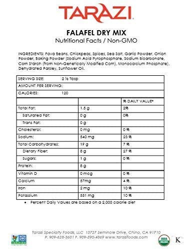 1 Tarazi Falafel Mix | Great as Veggie Burger Mix, Non-GMO, Kosher, All Natural, Made In California | Original Falafel